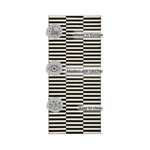 Черен/кремав килим 80x200 cm Gloria – Hanse Home-image-4