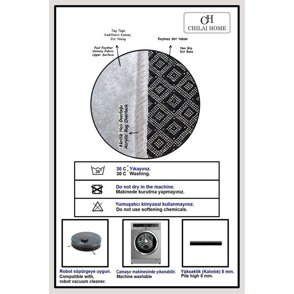 Черен килим за баня 60x100 cm Miedo – Foutastic-image-2