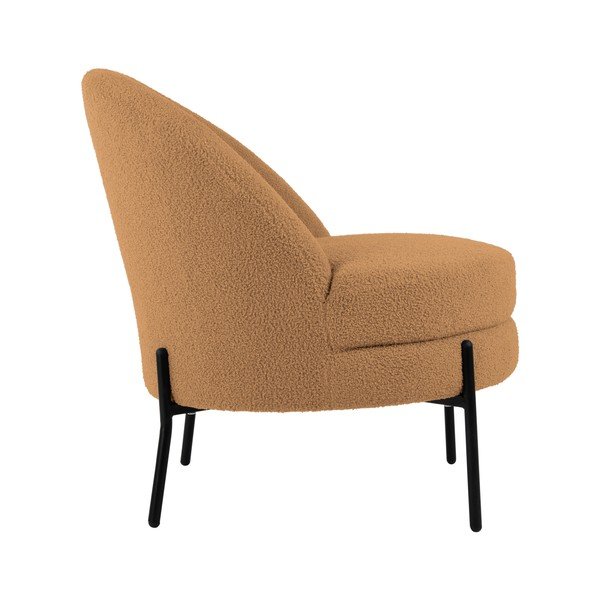 Светлокафяво кресло от плат букле Noble – Leitmotiv-image-3