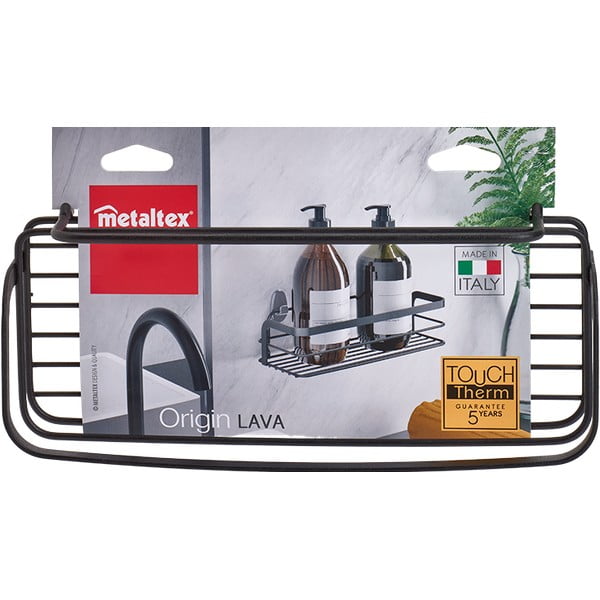 Черен рафт за баня Origin Lava - Metaltex-image-2