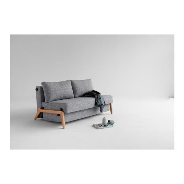 Сив разтегателен диван Wood Twist Granite, 96 x 147 cm Cubed - Innovation-image-3