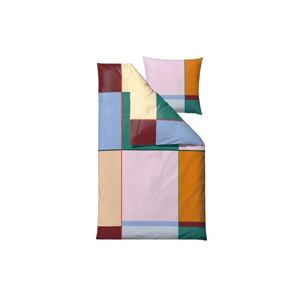 Единично  памучно спално бельо 140x200 cm Colour Block – Södahl