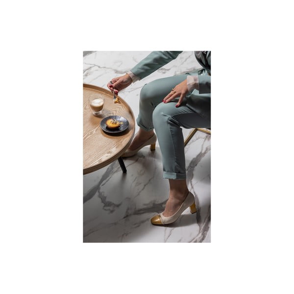 Масичка за кафе в бежово и черно, ø 78 cm Mesa - WOOOD-image-3