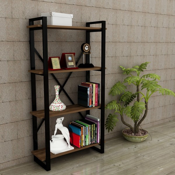 Библиотека с рафтове в орехов декор Albatros - Furny Home-image-3