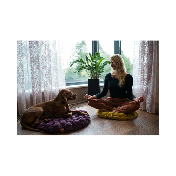 Светлосиня възглавница за сядане с масажни топчета , ⌀ 75 cm Bloom - Linda Vrňáková-image-1