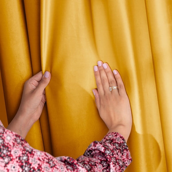 Жълто затъмняващо перде 140x270 cm Pleat – Restilo-image-4