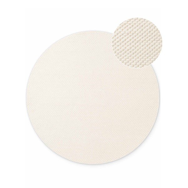 Кремав ръчно изработен вълнен кръгъл килим ø 160 cm Lyon Beans – Elle Decoration