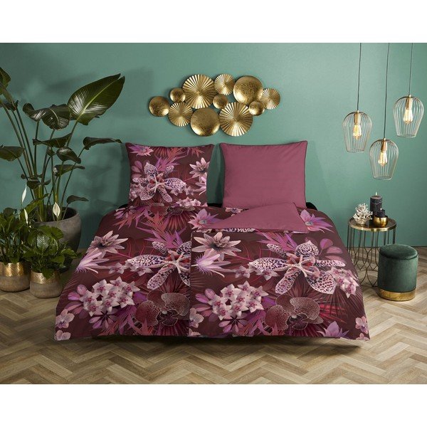 Единично спално бельо от органичен памук Орхидея, 140 x 200 cm Organic - Descanso-image-1