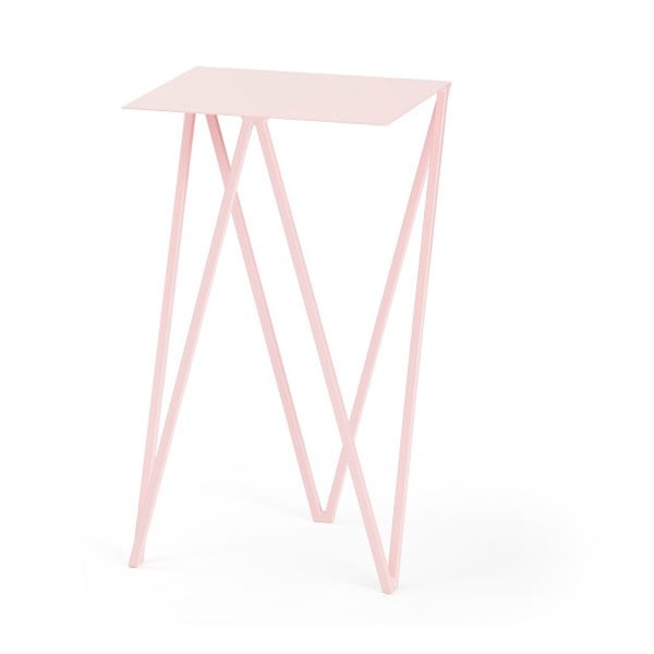 Růžový odkládací stolek &New Twin