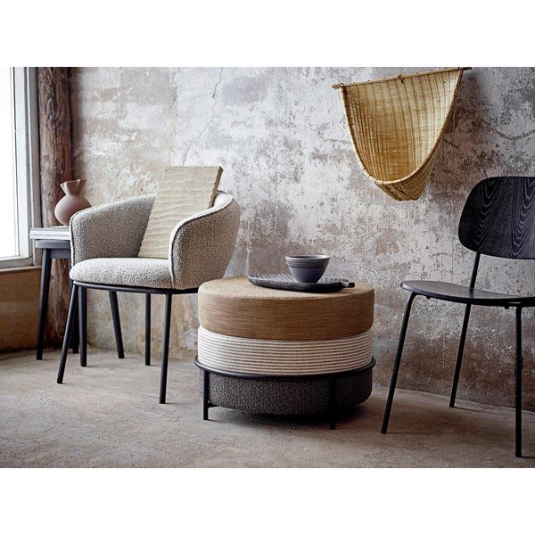 Черен/светлосив текстилен трапезен стол с подлакътници Cortone – Bloomingville-image-3