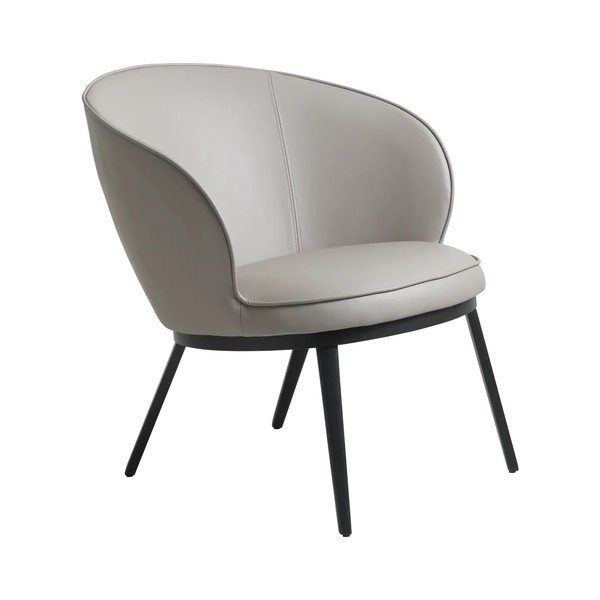 Сиво-бежово кресло от изкуствена кожа Gain – Unique Furniture