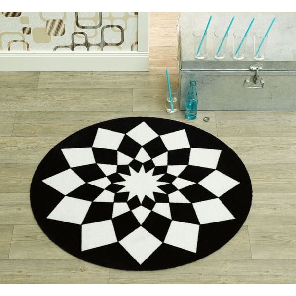Koberec Deko - černá geometrie, 100 cm-image-1