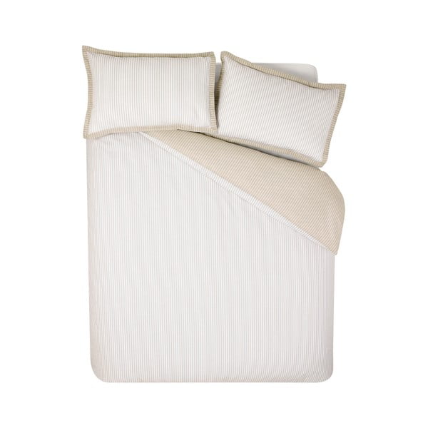 Бяло-бежово единично  спално бельо 135x200 cm Oxford Pinstripe – Catherine Lansfield