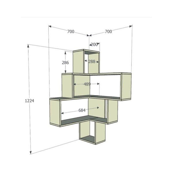 Монтиран на стената ъглов рафт Alison - Homemania-image-1