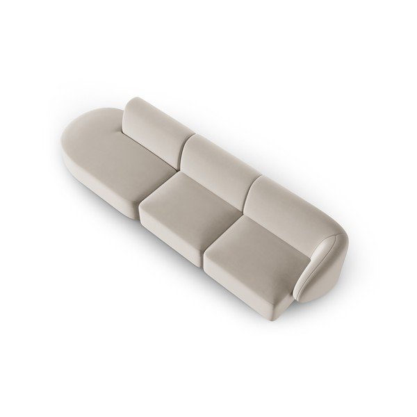 Бежов кадифен диван с десен ъгъл 311 cm Paolo – Milo Casa-image-1