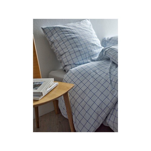 Светлосиньо единично  спално бельо от памук Renforcé 140x200 cm Vista – Södahl-image-1