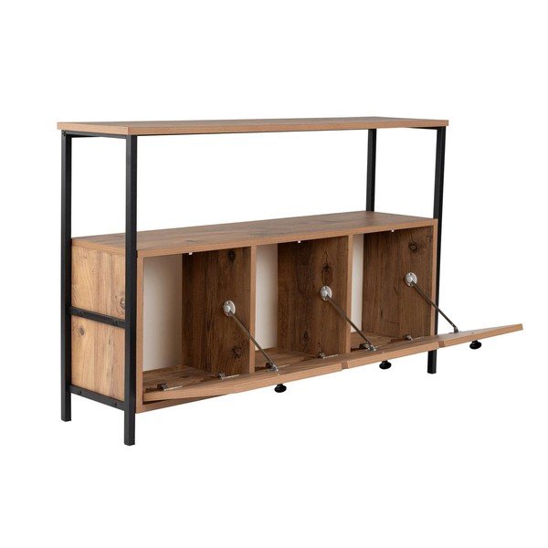 Конзолна маса с боров декор в естествен цвят 29,5x120 cm Solace – Kalune Design-image-3