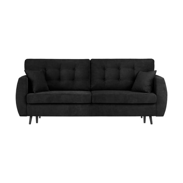 Черен триместен разтегателен диван с място за съхранение Rotterdam, 231 x 98 x 95 cm - Cosmopolitan Design