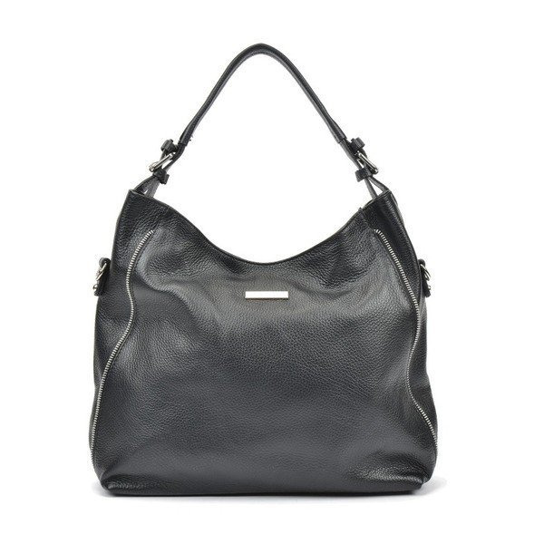 Черна кожена чанта Mangotti Cassie - Mangotti Bags