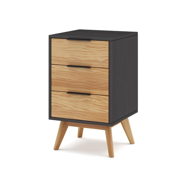 Нощно шкафче от борова дървесина в естествен цвят Lavis - Marckeric-image-3