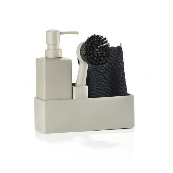 Бежова пластмасова/силиконова стойка за перилни препарати Singles – Zone