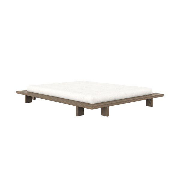 Кафяво двойно легло от борова дървесина с решетка 180x200 cm Japan - Karup Design-image-3