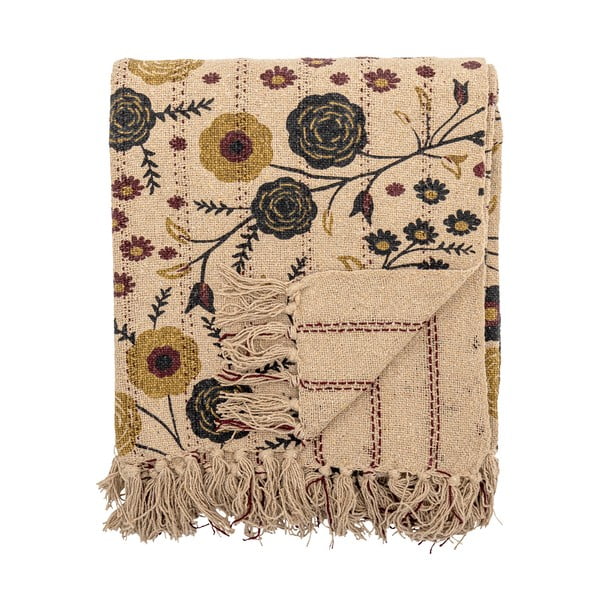 Кафяво одеяло от рециклиран памук 130x160 cm Eydis – Bloomingville-image-4