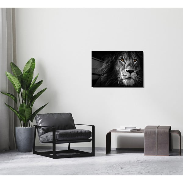 Картина върху стъкло 70x50 cm Lion - Wallity-image-3