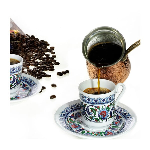 Комплект от 6 порцеланови чаши и чинии Kutahya Ornament, 50 ml - Kütahya Porselen-image-2