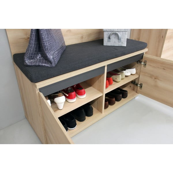 Шкаф за обувки в буков декор с пейка Lissabon - Germania-image-3