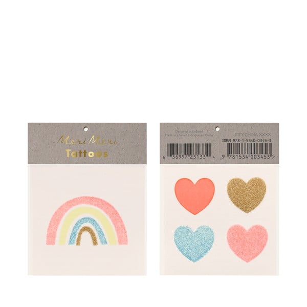 Детски татуировки Rainbow & Hearts – Meri Meri