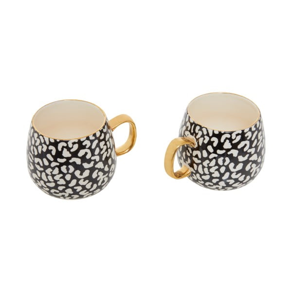 Черно-златни керамични чаши в комплект от 2 чаши от 330 ml London - Premier Housewares