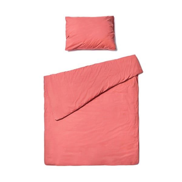 Коралово розово памучно спално бельо за единично легло , 140 x 200 cm - Bonami Selection