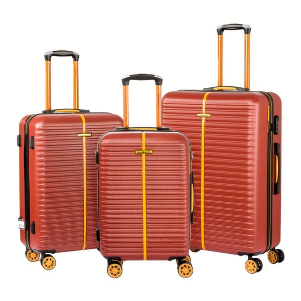 Sada 3 hnědých cestovních kufrů na kolečkách Travel World Amazonia