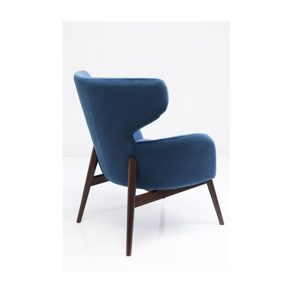 Modré křeslo ušák Kare Design Aroha Velvet-image-3