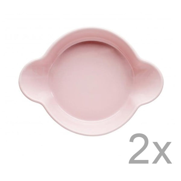 Sada 2 růžových porcelánových misek Sagaform Piccadilly Caroline, 13 x 17,5 cm