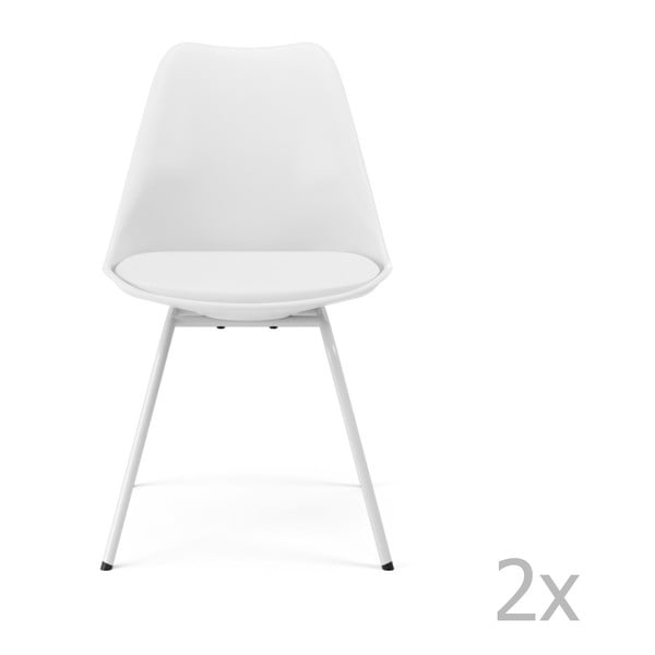 Комплект от 2 бели трапезни стола Gina Triangle - Tenzo