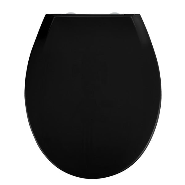Черна тоалетна седалка с лесно затваряне , 44 x 37 cm Kos - Wenko
