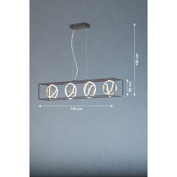 Черно LED затъмняващо се висящо осветително тяло Gisi – Fischer & Honsel-image-2