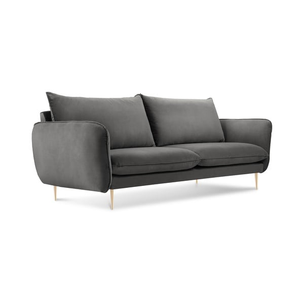 Тъмносив диван с кадифено покритие Cosmopolitan Design Florence, 160 cm