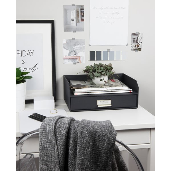 Картонен органайзер за докумнети с чекмедже Walter – Bigso Box of Sweden-image-2