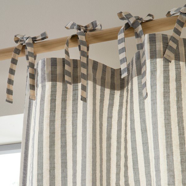 Сиво перде 140x183 cm Zanzibar Woven Stripe – Pineapple Elephant-image-2