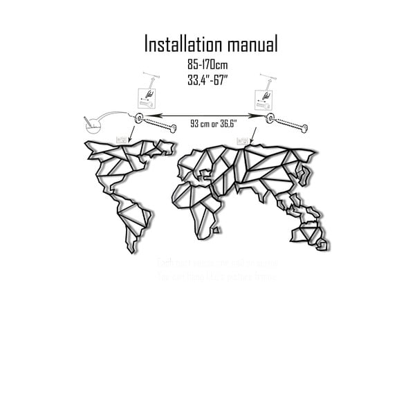 Декорация за стена Карта на света Прозрачна, 85 x 170 cm - Bystag-image-2