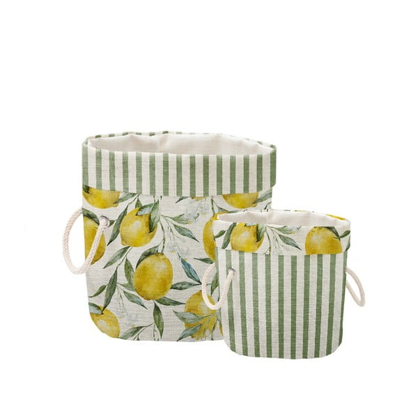 Комплект от 2 декоративни кошници Lemons And Stripes Lemons and Stripes - Really Nice Things