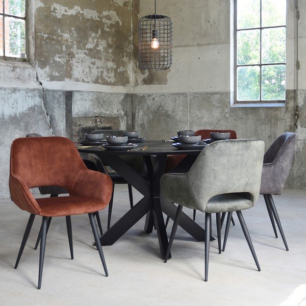 Антрацитни трапезни столове в комплект от 2 броя Fer - LABEL51-image-1