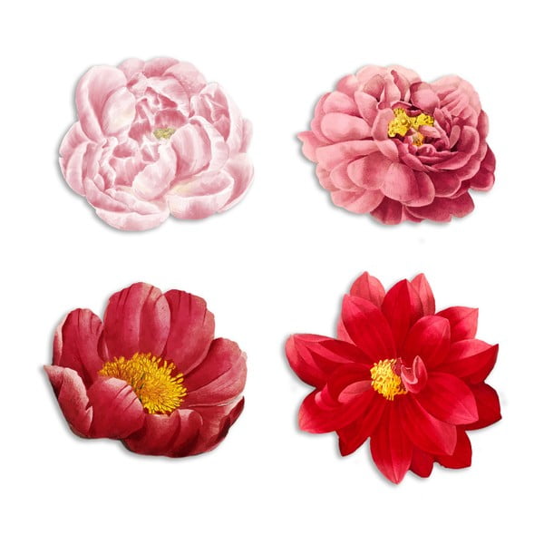Комплект от 4 декоративни подложки от юта Пролетни цветя - Madre Selva