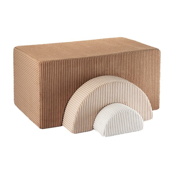 Кафяво велурено игрище от пяна 75x49x37 cm Rainbow Montessori – Wigiwama