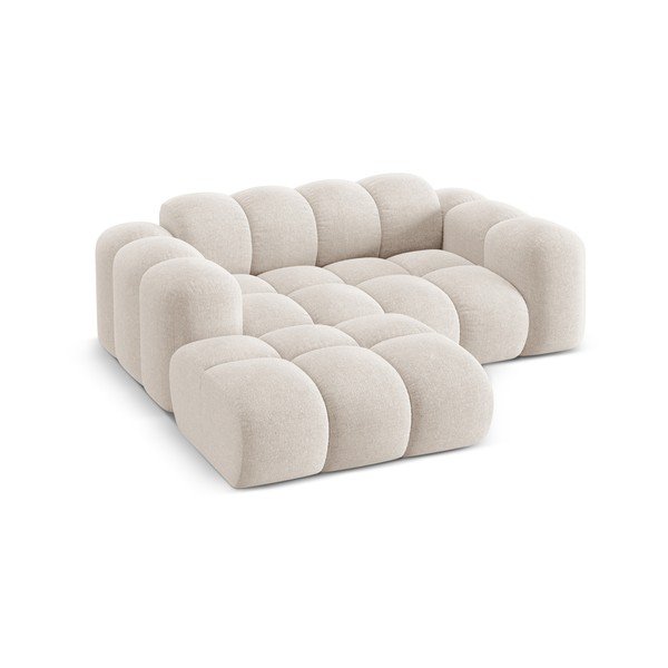 Кремав шенилов ъглов диван (ляв ъгъл) Treno – Cosmopolitan Design-image-2