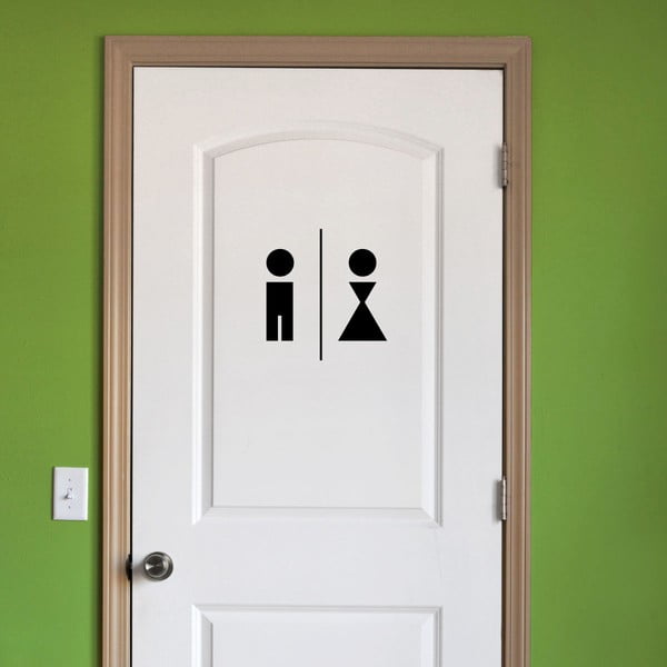 Черен стикер мъж и жена тоалетна - Ambiance