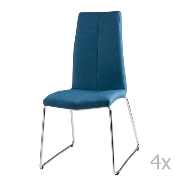 Sada 4 tmavě modrých jídelních židlí sømcasa Aora